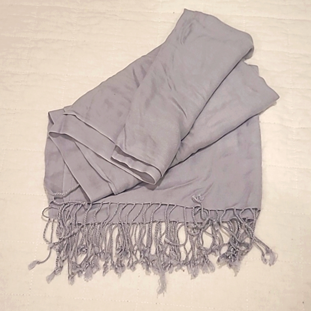 Gray-blue lightweight Extra Large shawl scarf wrap